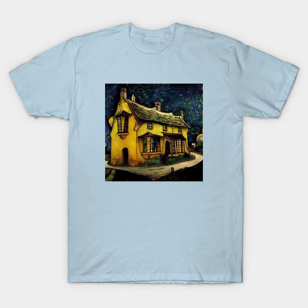 Starry Night Over Godric's Hollow T-Shirt by Grassroots Green